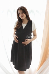 MAMA HAMIL Zara Dress Casual Outfit Baju Hamil Dress Overall 2in1 Set Inner Jumbo Melar Katun Kaos   DRO 744 5  large